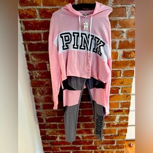 Victoria Secret Pink NWT cropped hoodie and matching leggings